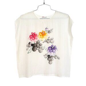 VTG Silk Watercolor Floral Top